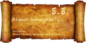 Biebel Bereniké névjegykártya